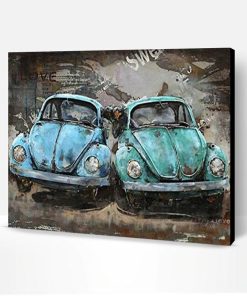 Two Antique Cars Paint By Number