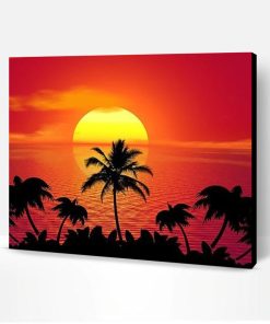 Sunset Island Palm Trees Paint By Number