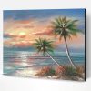 Coconut Trees on Beach Paint By Number
