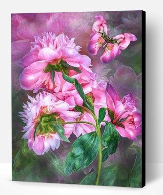 Peony Butterflies Paint By Number