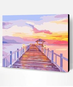Romantic Boardwalk on Sea Paint By Number