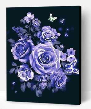 Butterfly Purple Roses Paint By Number