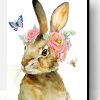 Bunny With Flowers Around Ears Paint By Number