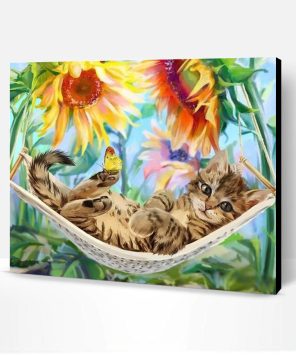 Cats in Hammock Paint By Number