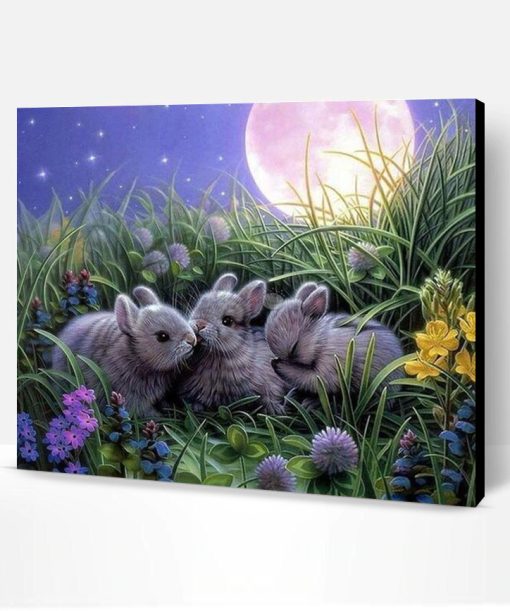 Rabbits in Wild Paint By Number