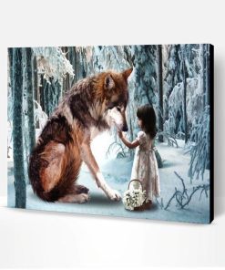 Wolf and Little Girl Paint By Number