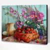 Strawberries Flower Basket Paint By Number