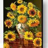 Vase of Sunflowers on Wooden Table Paint By Number