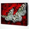 Butterfly on Red Flowers Paint By Number