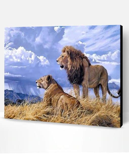 Wild Lion Couple Paint By Number