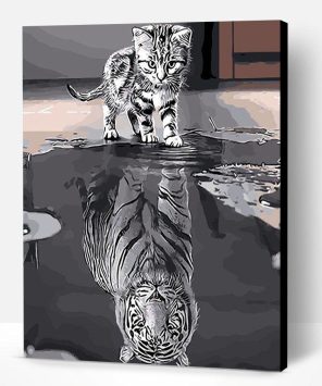 Cat Mirror Tiger Paint By Number