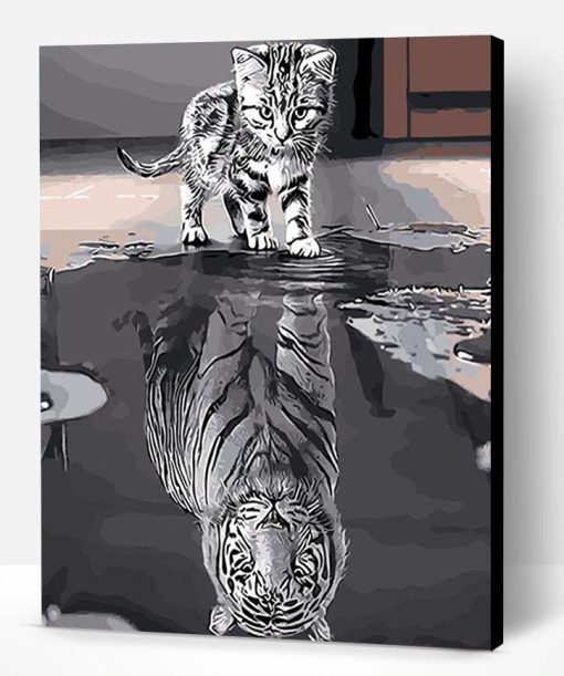 Cat Mirror Tiger Paint By Number