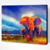 Colored Elephants Paint By Number