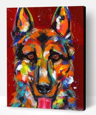 Colorful German Shepherd Dog Paint By Number