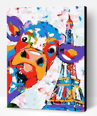 Colorful Cow At Paris Paint By Number