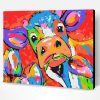 Colorful Cow Eating a Flower Paint By Number