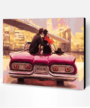 Couple Set On Car in Sunset Paint By Number