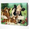 Cows in Cowshed Paint By Number