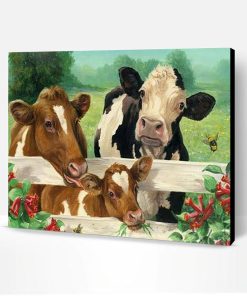Cows in Cowshed Paint By Number
