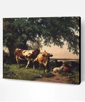 Cows Under The Trees Paint By Number