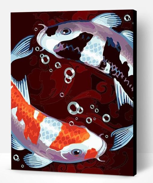 Two Koi Fishes Paint By Number