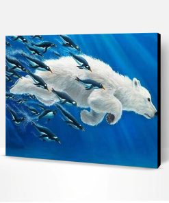 Polar Bears Swim Paint By Number