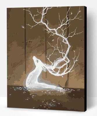 White Angel Deer Paint By Number