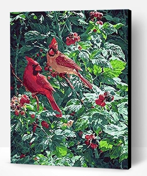 Forest Red Birds Paint By Number