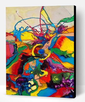 Abstract Color Collision Paint By Number