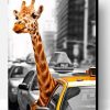 Giraffe in Taxi Paint By Number