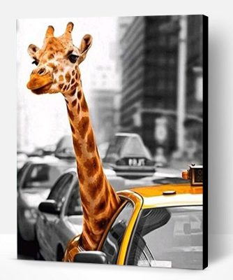 Giraffe in Taxi Paint By Number