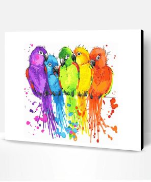 Colorful Parrots Paint By Number