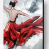 Dancing Girl in Red Dress Paint By Number