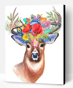Deer With Flower Crown Paint By Number