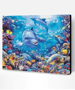 Undersea Dolphin Paint By Number
