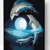 Dolphin at Moon Paint By Number