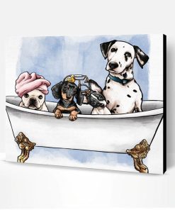 Dogs in the Tub Paint By Number
