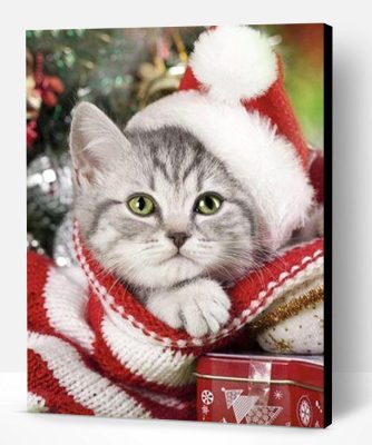 Christmas Kitten Cat Paint By Number