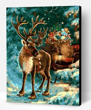 Christmas Elk Paint By Number