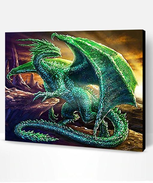 Emerald Dragon Fantasy Paint By Number