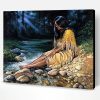 Native American Woman on River Paint By Number