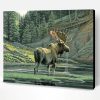 Moose By a River Paint By Number