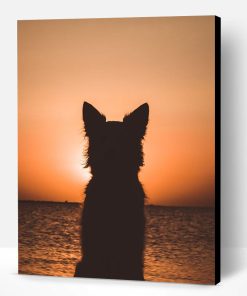 Dog Watching Sunset Paint By Number
