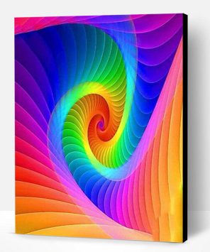Bright Rainbow Swirl Paint By Number