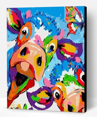 Exotic Colorful Cows Paint By Number