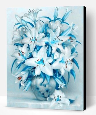 Blue Heart Lily Flower Paint By Number