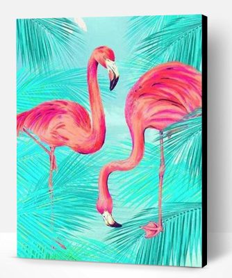 Flamingo At Blue Background Paint By Number