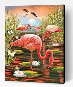 Flamingo in Swamp Paint By Number