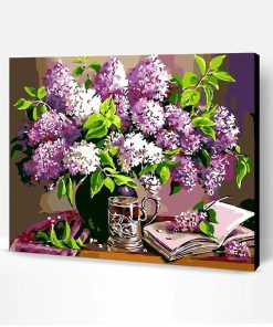 Lavender Flowers in A Vase Paint By Number