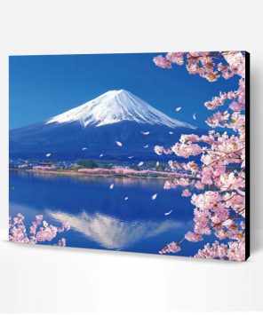 Lake kawaguchi Cherry Blossom Paint By Number